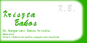 kriszta bakos business card